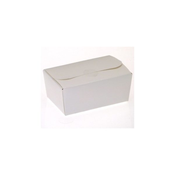 375g Fold Flat Ballotin; Gloss White Bag of 50