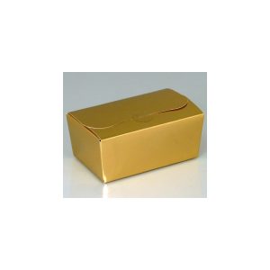 500g Fold Flat Ballotin; Shiny Gold Bag of 50