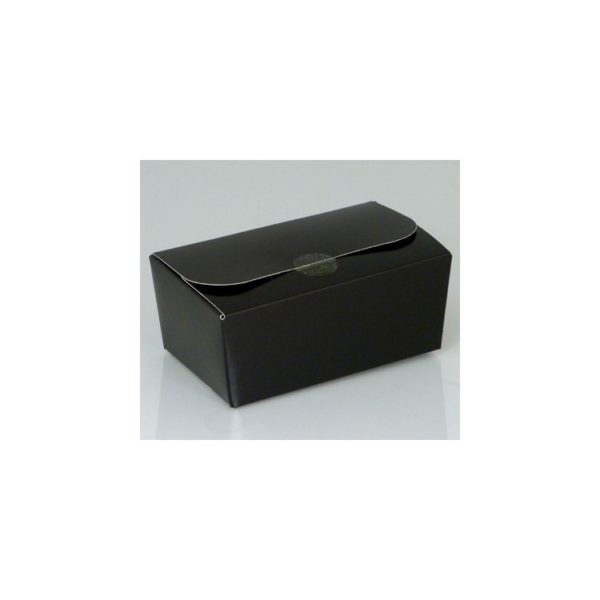 500g Fold Flat Ballotin; Shiny black Bag of 50
