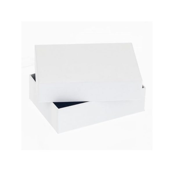 6 Choc Rectangular box & Lid; White Textured Pack of 20