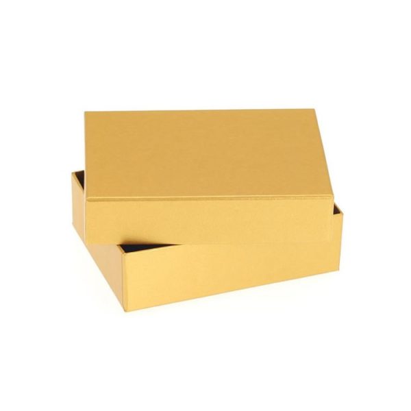 6 Choc Rect box & Lid; Classic Gold Pack of 20