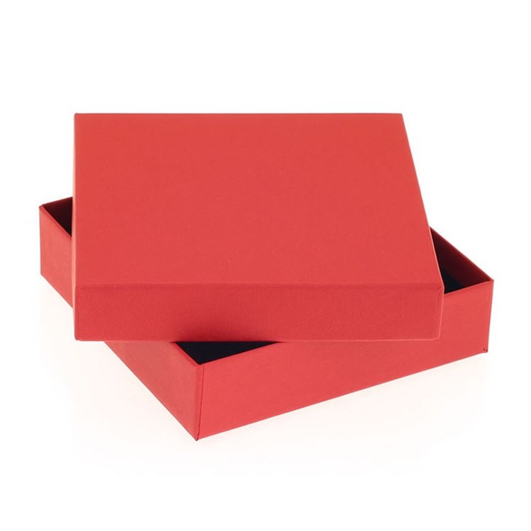 9 Choc Square box & Lid; Chilli red; Textured Pack of 20