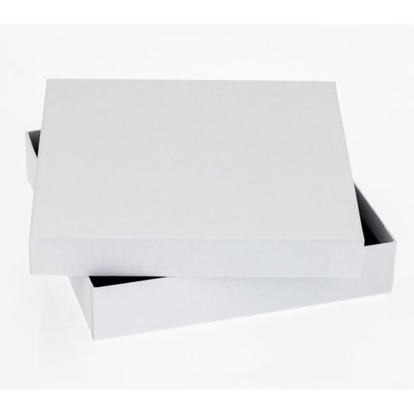 16 Choc Square box & Lid; White; Textured Pack of 20