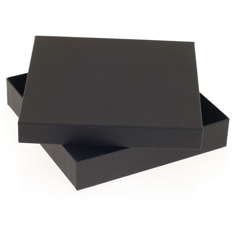 16 Choc Square box & Lid; black; Textured Pack of 20