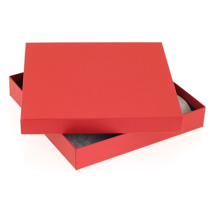 25 Choc Square box & Lid; Chilli red;Textured Pack of 20