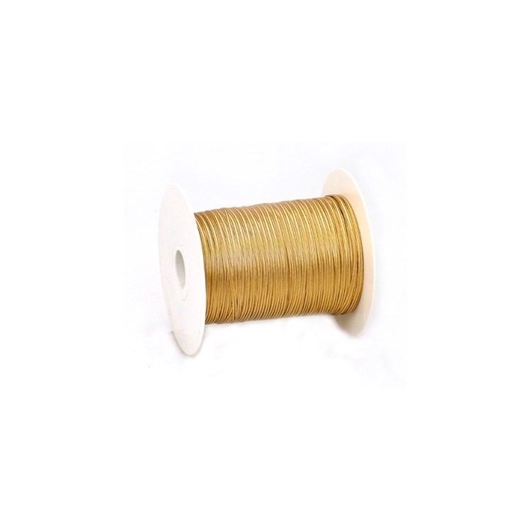 Elasticated Metallic Cord; Gold 250m spool
