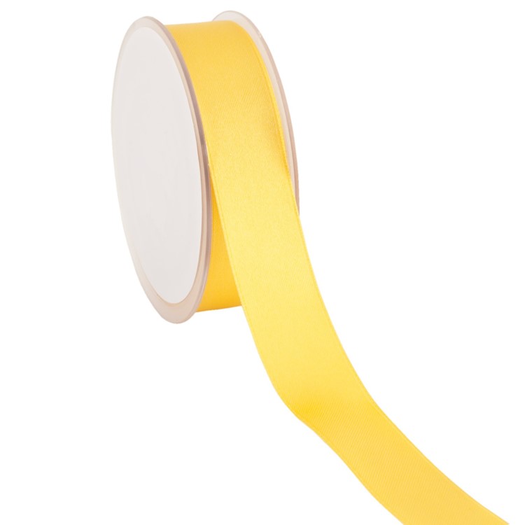 Double Face Satin Ribbon; Light Yellow 25m reel
