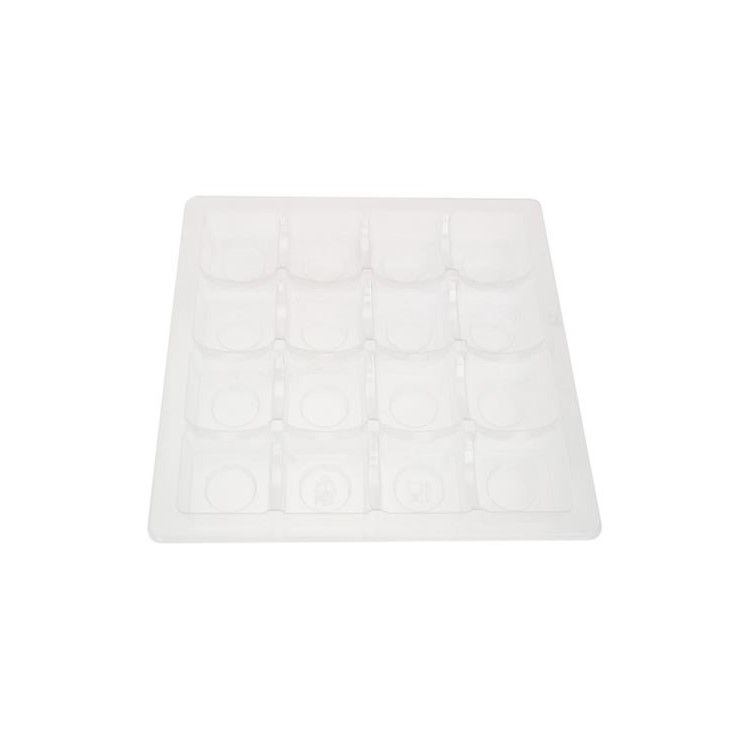 Clear PET Square Inserts for 16 chocolates Pack of 25