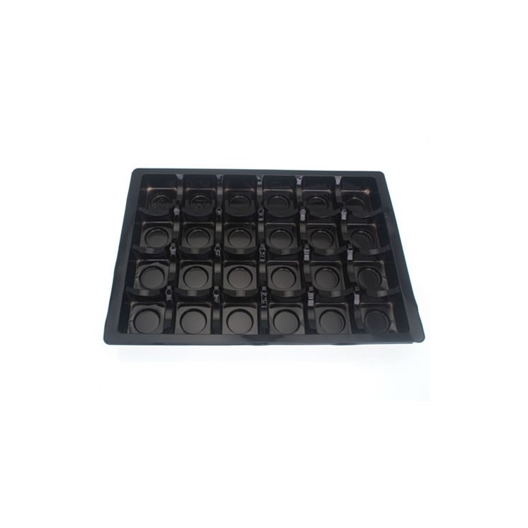 black PET Rectangle Inserts for 24 chocolates Pack of 25