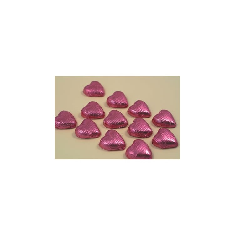 Pink Foiled Swiss milk chocolate chips Hearts 1kg box