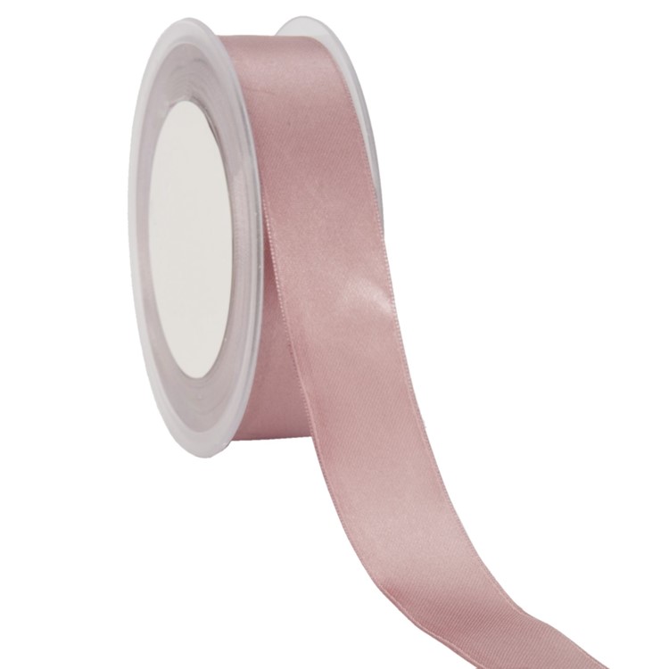 Double Face Satin Ribbon; Old Rose 25m reel