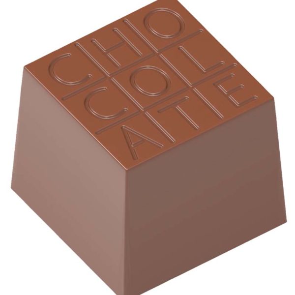 Chocolate World Frame Mould - CW1729 - Cube "Chocolate" - 12gm - 23x23x20mm