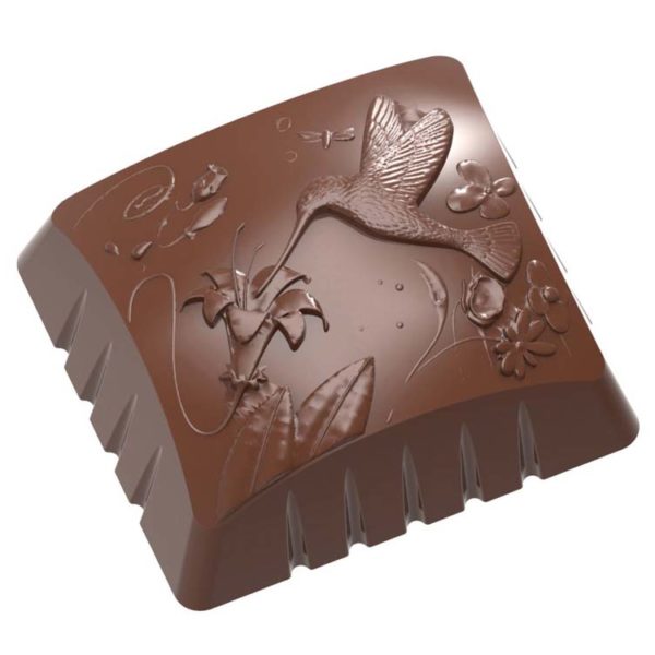 Chocolate World Frame Mould - CW1897 - Hummingbird - 10gm - 30.5x27.5x14.5mm