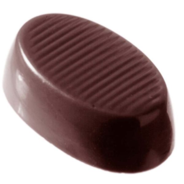 Chocolate World Frame Mould - CW2075 - Oval Short - 5gm - 31x19x10mm