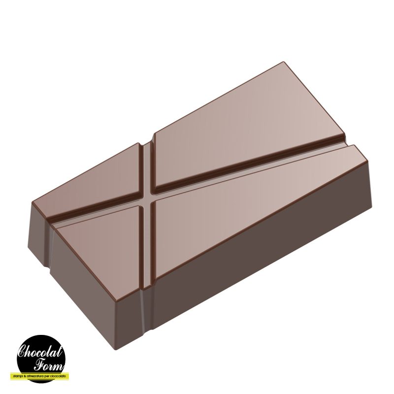 Chocolate World Frame Mould - CWI_CF0242 - Rectangle With Stripes - 9.5gm - 40x20x10mm