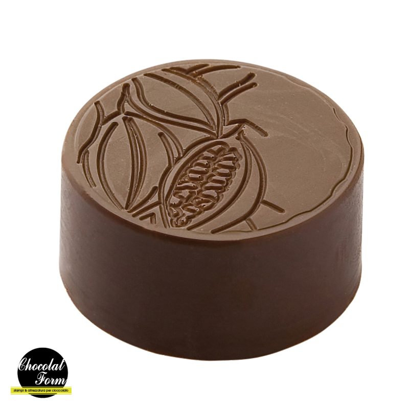 Chocolate World Frame Mould - CWI_CF0302 - Praline Round Cocoa Bean - 9gm - 28x0x13mm