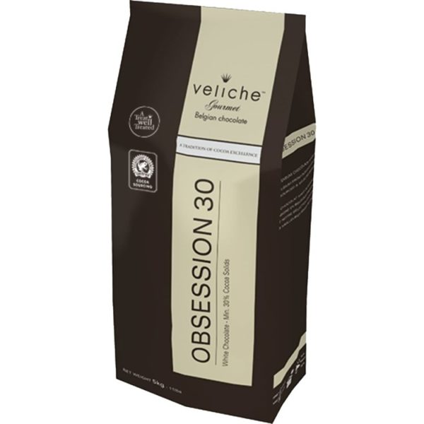 Veliche white chocolate chips gourmet obsession 30 5kg bag