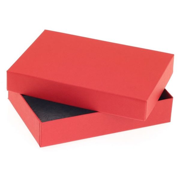 12 Choc Rect box & Lid; Chilli red Textured Pack of 20