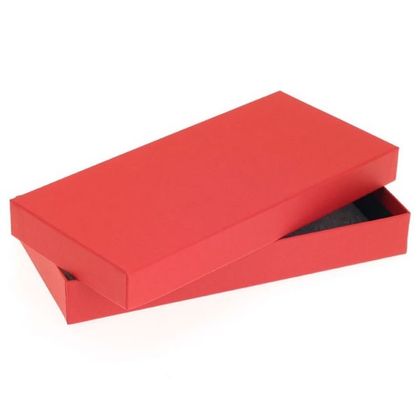 18 Choc Rect box & Lid; Chilli red Textured Pack of 20
