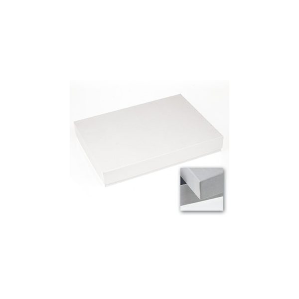 24 Choc Rectangular box & Lid; WhiteTextured Pack of 20