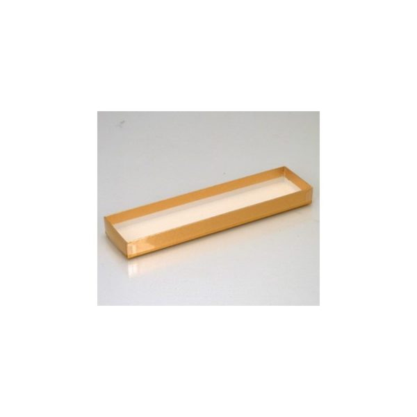 Lined Gold Board box with PET Lid; Plain Base box of 25