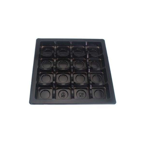 black PET Square Inserts for 16 chocolates Pack of 25