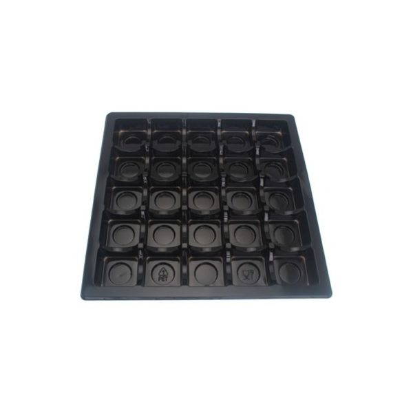 black PET Square Inserts for 25 chocolates Pack of 25