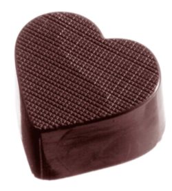Chocolate World Frame Moulds - CW1018 - Heart Checkered - 11gm - 32x28x15mm
