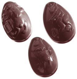 Chocolate World Frame Moulds - CW1041 - Egg Hare 8 Fig. - 60gm - 74x48x26mm