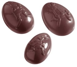 Chocolate World Frame Moulds - CW1042 - Egg Olympia 6 Fig. - 88gm - 82x56x28mm