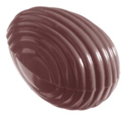 Chocolate World Frame Moulds - CW1053 - Egg Striped 32mm - 5gm - 32x22x11mm