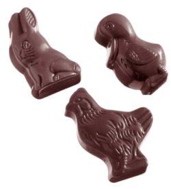 Chocolate World Frame Moulds - CW1114 - Easter Animals 7 Fig. - 11gm - 40x28x15mm