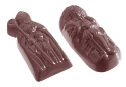 Chocolate World Frame Moulds - CW1165 - St Nicholas & Pete 2 Fig. - 19gm - 60x28x16mm