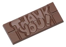 Chocolate World Frame Moulds - CW12004 - Tablet Thank You - 45gm - 118x50x8mm