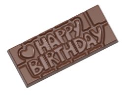 Chocolate World Frame Moulds - CW12010 - Tablet Happy Birthday - 45gm - 118x50x8mm