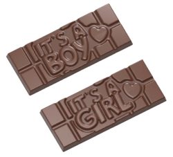 Chocolate World Frame Moulds - CW12012 - Tablet It'S A Boy / It'S A Girl - 45gm - 118x50x8mm