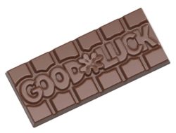 Chocolate World Frame Moulds - CW12014 - Tablet Good Luck - 45gm - 118x50x8mm