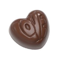Chocolate World Frame Moulds - CW12041 - Heart Love - 13.5gm - 33.5x30.5x18mm