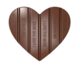 Chocolate World Frame Moulds - CW12044 - Tablet Heart - 100gm - 125x110x10mm