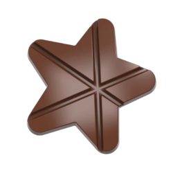 Chocolate World Frame Moulds - CW12045 - Tablet Star - 100gm - 118x117x12mm