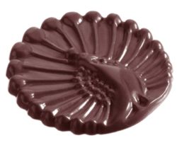 Chocolate World Frame Moulds - CW1237 - Peacock Caraque - 8gm - 51x51x5mm