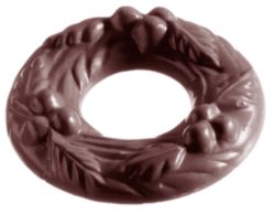 Chocolate World Frame Moulds - CW1246 - Christmas Wreath - 9gm - 47x47x7mm