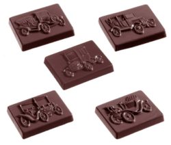 Chocolate World Frame Moulds - CW1278 - Old Timer 6 Fig. - 7gm - 39x30x6mm