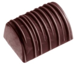 Chocolate World Frame Moulds - CW1393 - Buche With Stripes - 18gm - 36x26x18mm