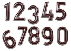 Chocolate World Frame Moulds - CW1424 - Numbers 0-9 10 Fig. - 3.55gm - 40x25x8mm