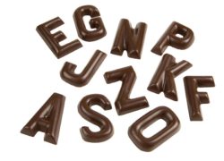 Chocolate World Frame Moulds - CW1426 - Letters Alphabet A-Z 26 Fig. - 5gm - 39x35x6mm