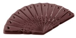 Chocolate World Frame Moulds - CW1437 - Caraque Hand Fan - 5gm - 63x35x3mm