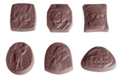 Chocolate World Frame Moulds - CW1497 - Halloween 6 Fig. - 5gm - 36x27x6mm