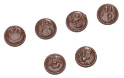 Chocolate World Frame Moulds - CW1531 - Smileys 6 Fig. - 5.8gm - 35x35x7mm