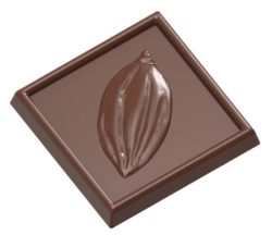 Chocolate World Frame Moulds - CW1540 - Caraque Cocoa Bean - 4.35gm - 34x34x5mm